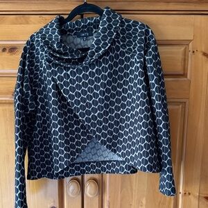 Comfy USA Black and Gray Cowl Neck Sweater